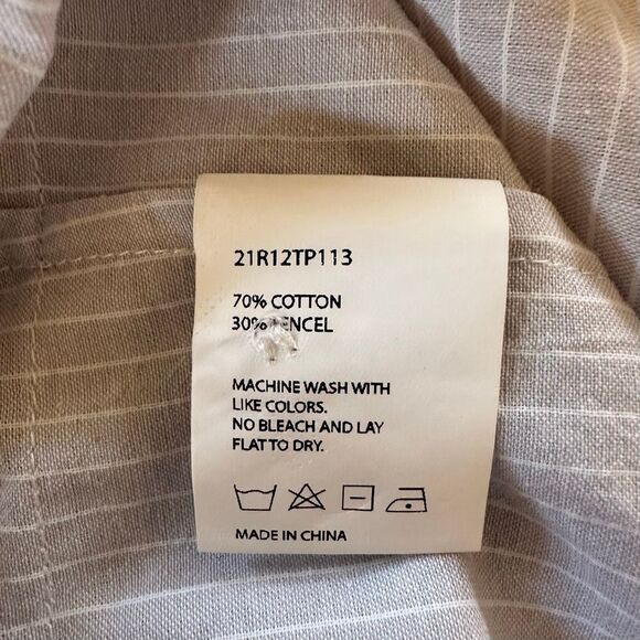 NAP Loungewear RARE Pleated Oversized Buttondown Shirt Dress in Light Grey Strip - Picture 7 of 7